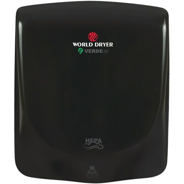 World Dryer Q-16.A VERDEdri 240 Volt 8.3 AMP Infrared Sensor Activated High Speed Hand Dryer Black Commercial Bathroom Accessories Hand Dryer
