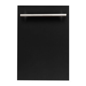 Zline DW-18 18 Inch Wide 16 Place Setting Energy Star Rated Built-In Fully Integrated Dishwasher with EcoWash Black Matte Dishwashers Dishwasher
