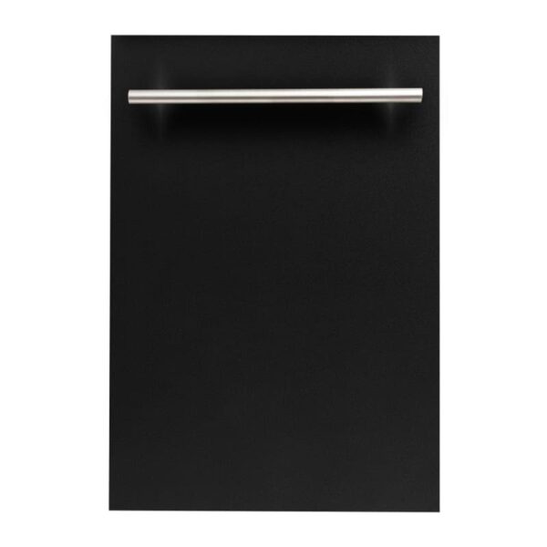 Zline DW-18 18 Inch Wide 16 Place Setting Energy Star Rated Built-In Fully Integrated Dishwasher with EcoWash Black Matte Dishwashers Dishwasher