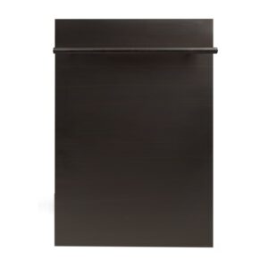 Zline DW-18 18 Inch Wide 16 Place Setting Energy Star Rated Built-In Fully Integrated Dishwasher with EcoWash Oil-Rubbed Bronze Dishwashers Dishwasher