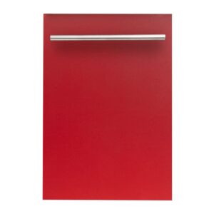 Zline DW-18 18 Inch Wide 16 Place Setting Energy Star Rated Built-In Fully Integrated Dishwasher with EcoWash Red Matte Dishwashers Dishwasher