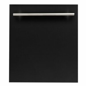 Zline DW-24 24 Inch Wide 20 Place Setting Energy Star Rated Built-In Fully Integrated Dishwasher with EcoWash Black Matte Dishwashers Dishwasher