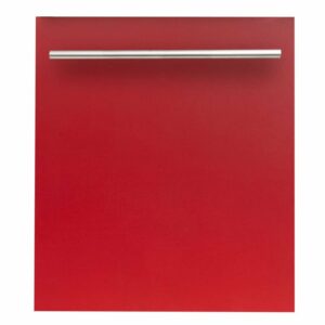 Zline DW-24 24 Inch Wide 20 Place Setting Energy Star Rated Built-In Fully Integrated Dishwasher with EcoWash Red Matte Dishwashers Dishwasher