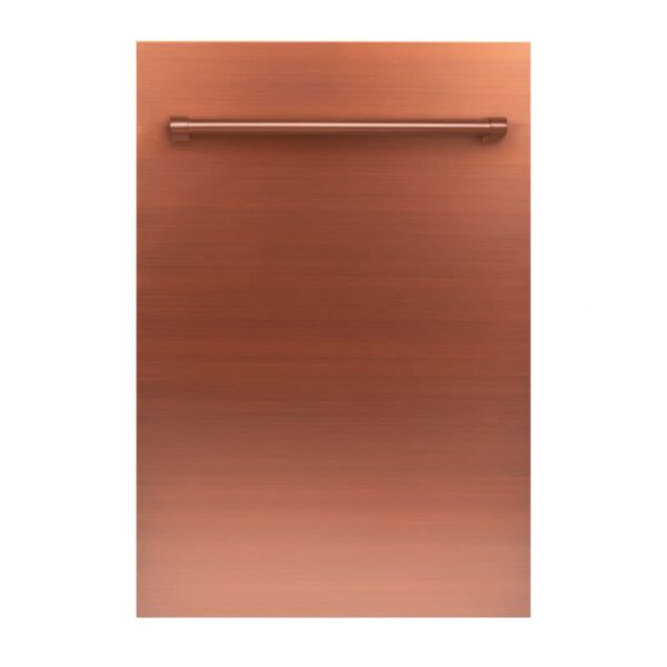 Zline DW-H-18 18 Inch Wide 16 Place Setting Energy Star Rated Built-In Fully Integrated Dishwasher with Traditional Handle Style Copper Dishwashers