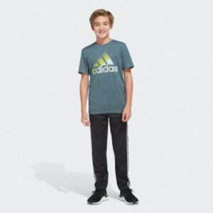 adidas Boys' AEROREADY Badge of Sport Sliced T-Shirt Gray, Small - Boy's Athletic Tops at Academy Sports