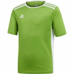 adidas Boys' Badge of Sports Entrada 18 Jersey Bright Green/White, X-Small - Boy's Soccer Tops at Academy Sports