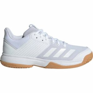 adidas Girls' Ligra 6 Volleyball Shoes Cloud White/Gum, 11 - Women's Volleyball at Academy Sports