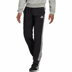 adidas Men's AEROREADY Essentials Tapered Cuff Woven 3-Stripes Pants Black, Medium - Men's Athletic Performance Bottoms at Academy Sports