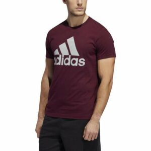 adidas Men's Badge of Sport Basic T-Shirt Maroon, X-Large - Men's Athletic Performance Tops at Academy Sports