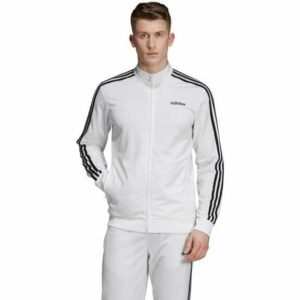 adidas Men's Essential 3-Stripes Tricot Track Jacket White, X-Large - Men's Athletic Jackets at Academy Sports