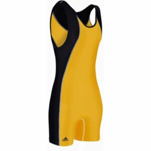 adidas Men's Wrestling Singlet Athletic Gold/Black, X-Small - Wrestling Accessories at Academy Sports