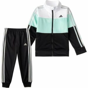 adidas Toddler Girls Colorblock Event Tricot Jacket and Jogger Pant Set Green Light, 2 Toddler - Grls Athletic Pants And Capris at Academy Sports