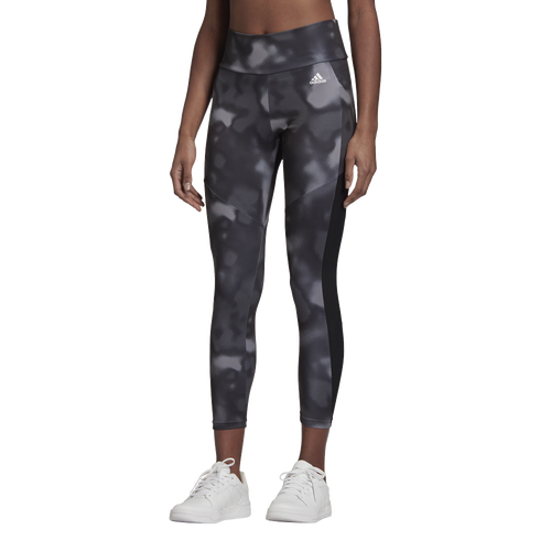 adidas Womens adidas D2M All Over Print Tight - Womens Black/White Size XS