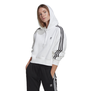 adidas Womens adidas Short Hoodie - Womens White/White Size L