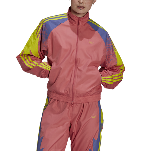 adidas Womens adidas Track Top - Womens Pink/Yellow/Purple Size M