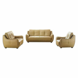 2088 Leather 3-Piece Living Room Set, Beige