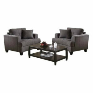 3 Piece Living Room Set with Coffee Table and (Set of 2) Tufted Chair