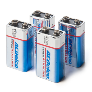 9 Volt Alkaline Batteries - 4 Pack