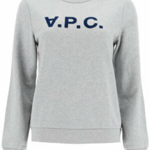 A.P.C. SWEATSHIRT LOGO XS Grey, Blue Cotton