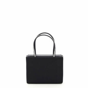 AMINA MUADDI SUPER AMINI SATIN MICRO BAG GILDA CRYSTAL OS Black