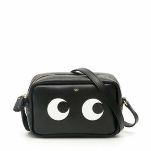 ANYA HINDMARCH EYES MINI BAG OS Black, White Leather