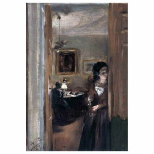 Adolph Von Menzel Living-Room With the Artist's Sister Wall Decal