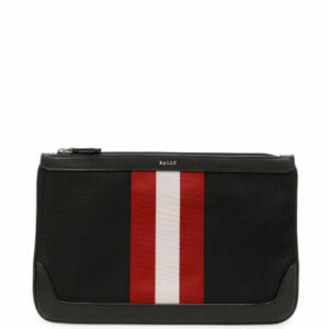 BALLY TRAINSPOTTING CAYARD POUCH OS Black, Red, White Leather, Technical