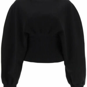 BOTTEGA VENETA BALOON SWEATER IN COMPACT WOOL M Black Wool