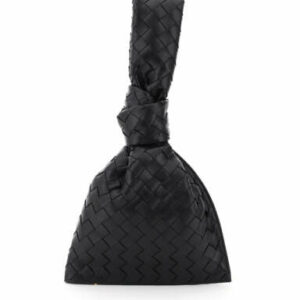 BOTTEGA VENETA BV TWIST WOVEN NAPPA MINI BAG OS Black Leather