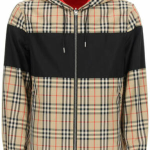 BURBERRY REVERSIBLE HOODED JACKET L Beige, Red