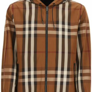 BURBERRY REVERSIBLE HOODED JACKET S Beige, Black