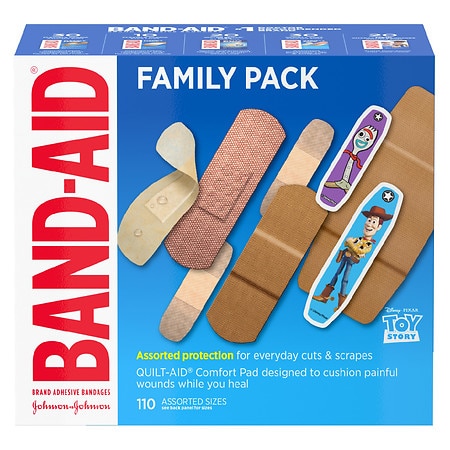 Band-Aid Adhesive Bandages Assorted Sizes Family Pack - 110.0 EA