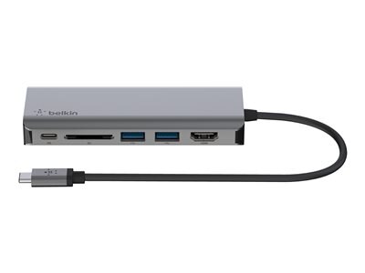 Belkin CONNECT USB-C 6-in-1 Multiport Adapter - docking station - USB-C - HDMI - GigE