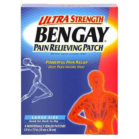 BenGay Ultra Strength Pain Relief Patches Large - 4.0 ea