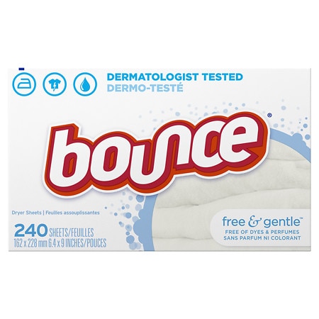 Bounce Fabric Softener Dryer Sheets Free & Gentle Unscented - 240.0 ea