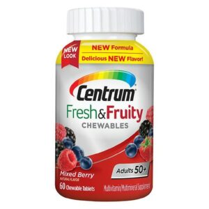 Centrum Adults 50+ Fresh & Fruity Chewables Multivitamin / Multimineral Supplement Mixed Berry - 60.0 ea