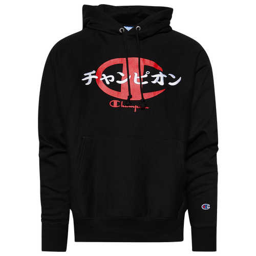 Champion Mens Champion Reverse Weave Global Unity Hoodie - Mens Black/Red Size XS