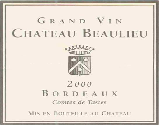 Chateau Beaulieu 2000 Comtes de Tastes - Bordeaux Blends Red Wine