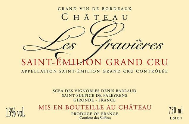 Chateau Les Gravieres 2018 - Bordeaux Blends Red Wine