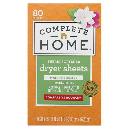 Complete Home Dryer Sheets - Natural Breeze Nature's Breeze - 80.0 ea