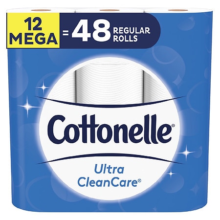 Cottonelle Toilet Paper, 12 Mega Rolls, Strong Bath Tissue - 340.0 ea x 12 pack