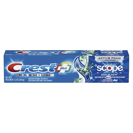 Crest Premium Plus Scope Dual Blast Toothpaste Intense Mint - 7.2 OZ