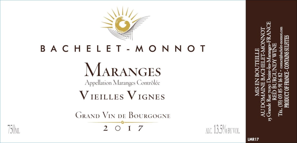 Domaine Bachelet-Monnot 2017 Maranges Rouge Vieilles Vignes - Pinot Noir Red Wine