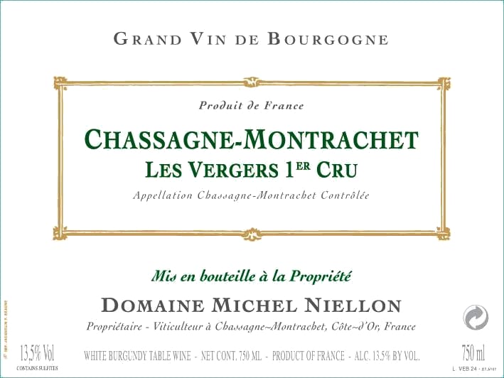 Domaine Michel Niellon 2018 Chassagne-Montrachet Les Vergers Premier Cru - Chardonnay White Wine