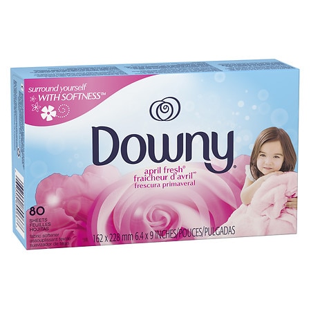 Downy Fabric Softener Sheets April Fresh - 80.0 ea