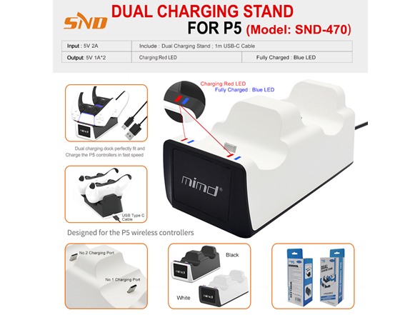 Dual Charging Station For Ps5 Wireless Controller