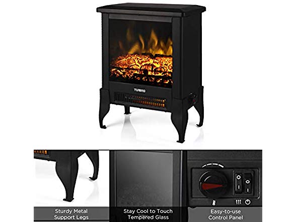 Electric Fireplace Heater, 17 Inch (open Box)