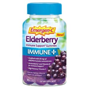 Emergen-C Immune+ Elderberry Gummies Dietary Supplement Elderberry - 45.0 ea