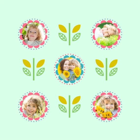 Family 18x18 Square Throw Pillow, Gift -Garden Green Party