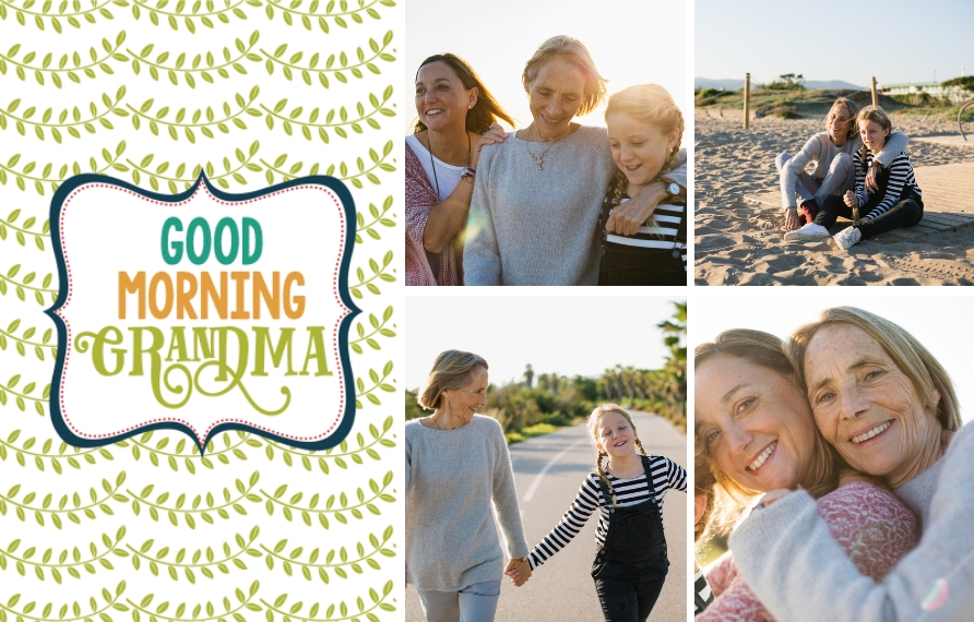 Family + Friends 16 oz. Grande Mug with Lid, Gift -Good Morning Grandma
